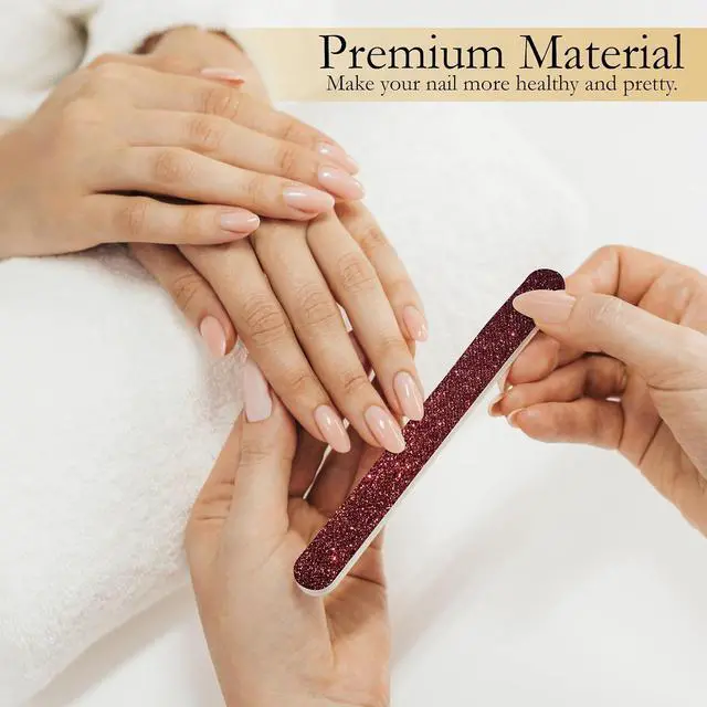Alt view image 6 of 7 - P2P Nails Glitter Colorful Nail File Strips - Manicure and Pedicure Nail Buffers - Double Sided Filers for Shaping and Smoothing Toenails and Fingernails (Regular, 20)