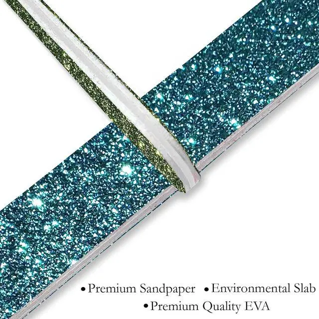 Alt view image 5 of 7 - P2P Nails Glitter Colorful Nail File Strips - Manicure and Pedicure Nail Buffers - Double Sided Filers for Shaping and Smoothing Toenails and Fingernails (Regular, 20)