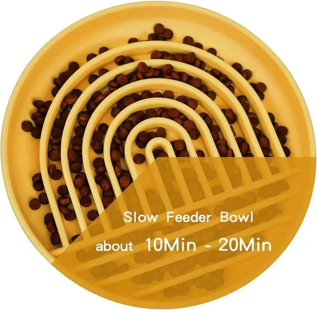 Alt view image 4 of 6 - RICHIE Slow Feeder Dog Bowls with Suction Cups, Silicone Puzzle Bowl for Slow Eating, Pets Slow Feeder Non-Slip Design Dishwasher Microwave Safe for Small Medium Dogs, Yellow