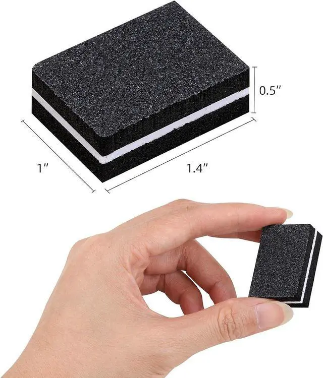 Alt view image 2 of 7 - 100 Pcs Mini Buffers for Nails 180/100 Grit Buffer for Acrylic Nails for Nail Care(Black)