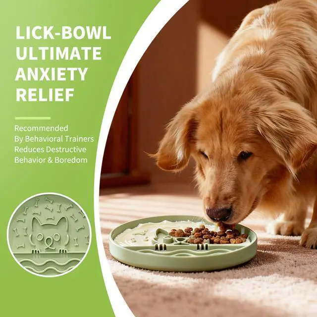 Alt view image 2 of 7 - Slow Feeder Dog Bowl for Small Medium Dogs & Cats, 7.5 Inch Non Slip Slow Bowl with 37 Suction Cups, Anti-Choking Food Grade Silicone Slow Eating Bowl