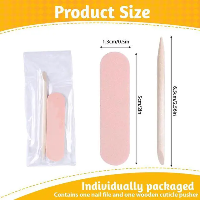 Alt view image 2 of 7 - 20PCS Mini Nail Files Disposable Cuticle Pusher for Press on Nails Double Sided Nail Files Manicure Pedicure Tools