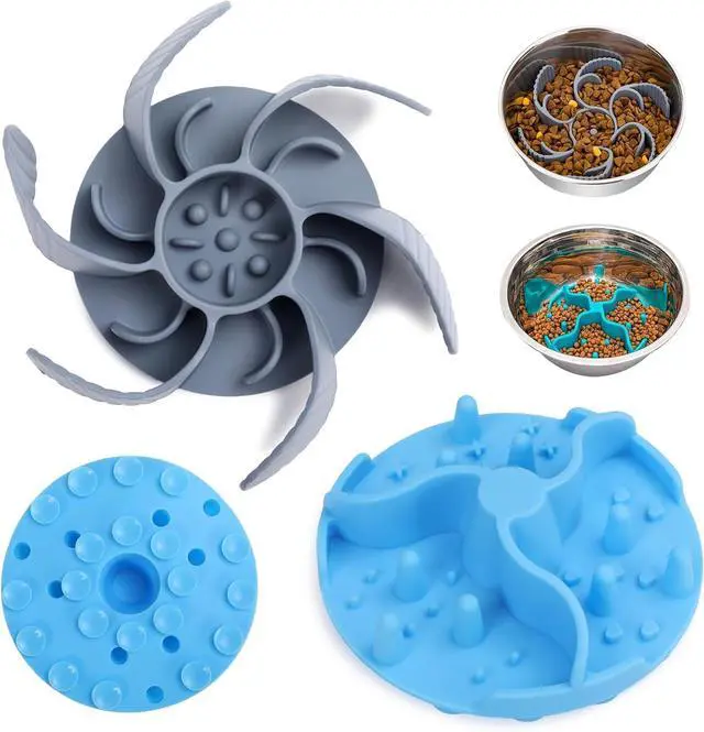Main image of Ondware 2 Pack Dog Bowl Slow Feeder Inserts Cuttable Silicone, 4.7-7 in | Strong Suction Base for Wet or Dry Food, Fits Ceramic Glass Stainless Bowls, DIY Slow Feeder Dog Bowls, Dishwasher Safe