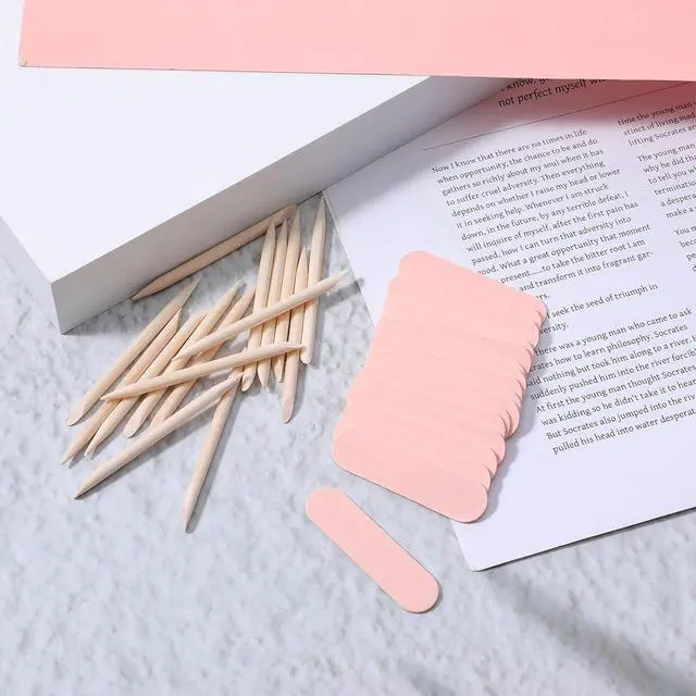 Alt view image 6 of 7 - 20PCS Mini Nail Files Disposable Cuticle Pusher for Press on Nails Double Sided Nail Files Manicure Pedicure Tools