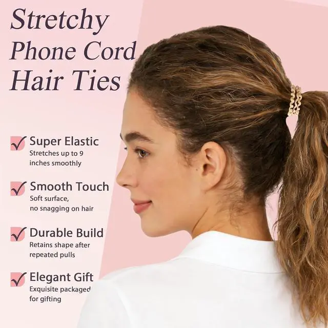 Alt view image 2 of 7 - Spiral Hair Ties 10-Pack, No-Damage Coil Bands for Thick Thin Hair | Small elastic ponytail holders. Waterproof non-slip, assorted colors. Great for women and girls. Stretchy.