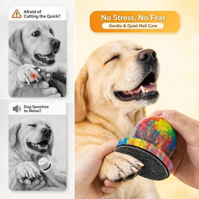 Alt view image 4 of 6 - Dog Nail File Board with 8 Pcs Replaceable Sandpape for Stress-Free Nail Filing, Cat Nail File with Replacement Pads