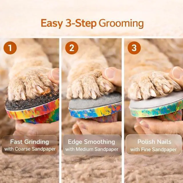 Alt view image 5 of 6 - Dog Nail File Board with 8 Pcs Replaceable Sandpape for Stress-Free Nail Filing, Cat Nail File with Replacement Pads