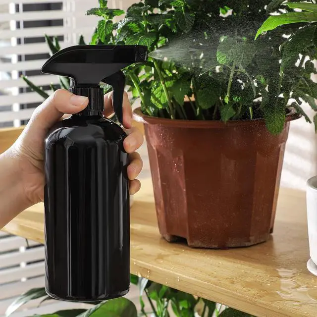 Alt view image 3 of 7 - Plastic Spray Bottle, 17oz Refillable Versatility Sprayer, Black, 2 Pack | Adjustable Mist & Stream Nozzle For Water, Hair, Cleaning, Essential Oils, Plants, BBQ & DIY Spraying