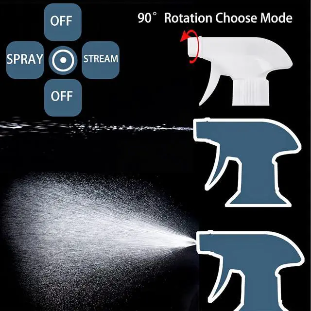 Alt view image 7 of 7 - Plastic Spray Bottle, 17oz Refillable Versatility Sprayer, Black, 2 Pack | Adjustable Mist & Stream Nozzle For Water, Hair, Cleaning, Essential Oils, Plants, BBQ & DIY Spraying