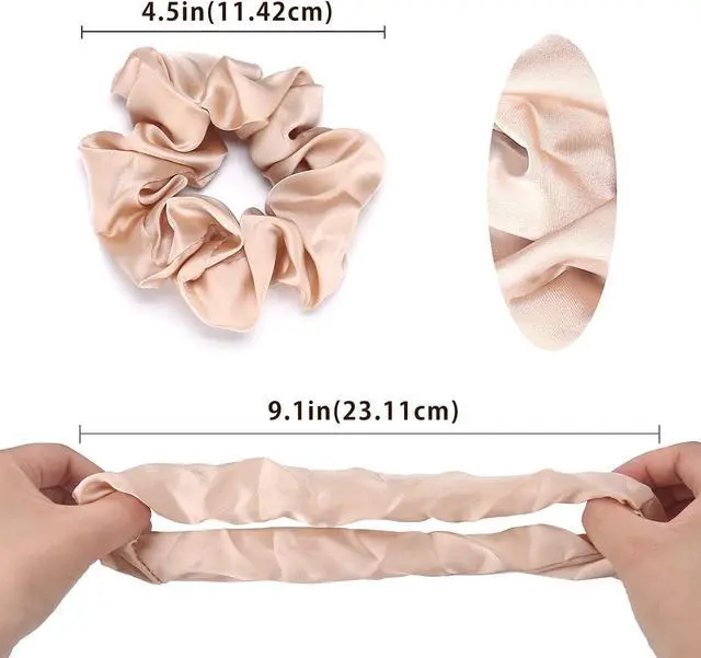 Alt view image 6 of 7 - Lolalet Scrunchies for Women, Satin Hair Softer Than Silk Ties Sleep, Big Scrunchy Ponytail Holder with Elastic Bands Girls Thick Thin Curly -6 Pack, Style A
