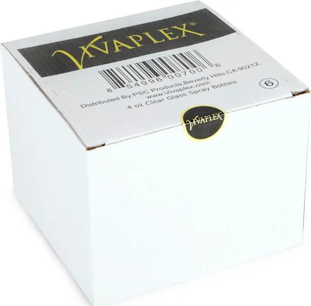 Alt view image 2 of 6 - Vivaplex, 6, Clear, 4 oz Glass Bottles, with Black Fine Mist Sprayers