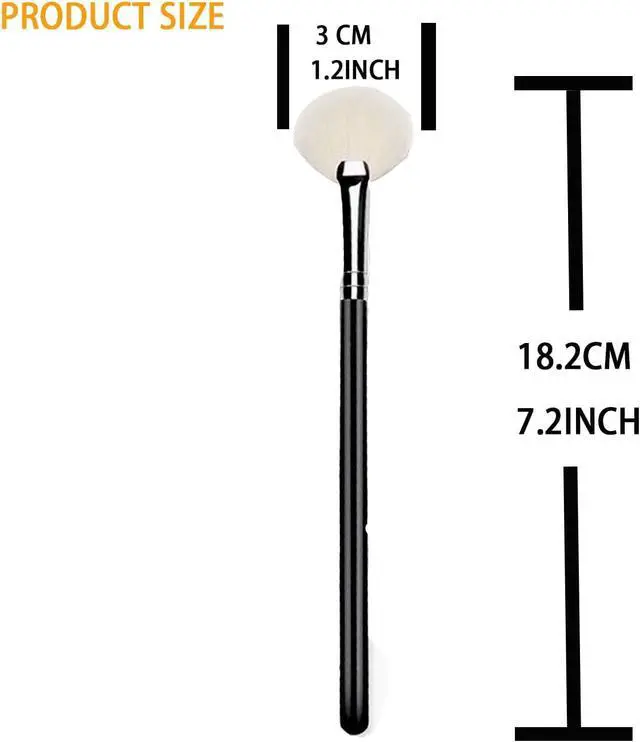 Alt view image 6 of 6 - Highlighter Brush Fan Brush for Face Highlighting, Buffing and Blending With Powder Cream, Blusher Highlighter Applicator Makeup Tool