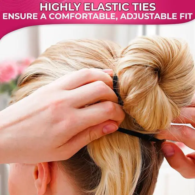 Alt view image 5 of 7 - 100 Pcs Soft Black Hair Ties Bulk, Soft and Durable, Cotton Material | 1.9" Seamless Cotton Ponytail Holders; Air Permeability & Gentle to Wear; Elasticity & Strength; Reliable & Strong Hold