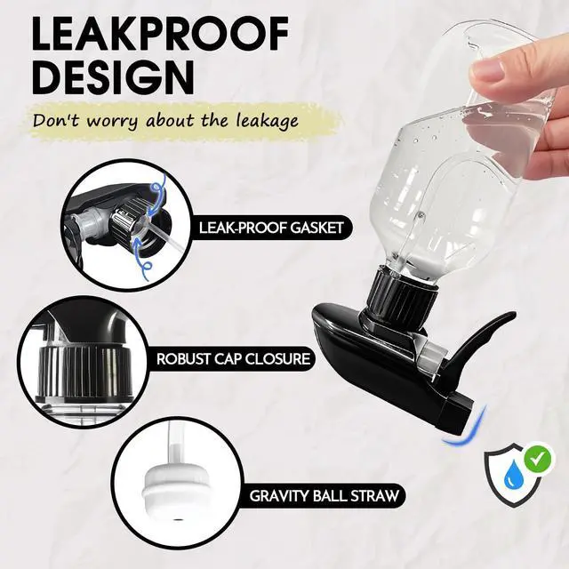 Alt view image 6 of 7 - AMORIX Plastic Spray Bottles 2 Pack 10 oz/300 ml Small Bottle for Cleaning | 360° Water Spray, Upside Down Spray Bottle, Adjustable Nozzle, For Hair, Cooking, Plant, Pet, Mister Squirt Bottle
