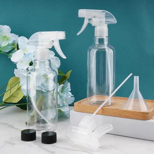 Alt view image 2 of 6 - Plastic Spray Bottles, 16.9oz/500ml, 2 PackClear | Empty Spray Bottle, Heavy Duty Spraying Bottles, Mist/Stream, For Cleaning Solutions, Essential Oils, Hair