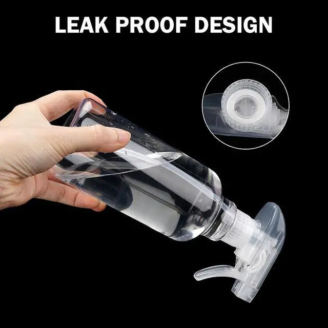 Alt view image 4 of 6 - Plastic Spray Bottles, 16.9oz/500ml, 2 PackClear | Empty Spray Bottle, Heavy Duty Spraying Bottles, Mist/Stream, For Cleaning Solutions, Essential Oils, Hair