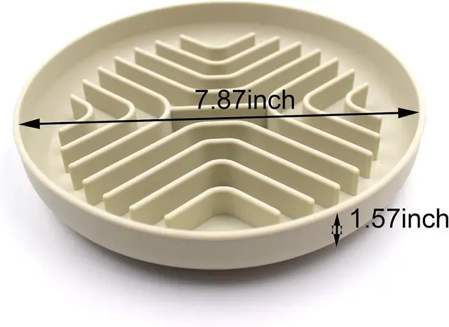 Alt view image 5 of 6 - Slow Feeder Bowls for Dogs and Cats, 7.9inch Slow Down Bowl with Suction Cups, Puzzle Pet Bowls Non-Slip Design Dishwasher Microwave Safe (Beige)