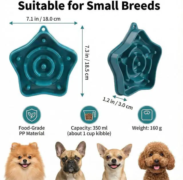 Alt view image 2 of 7 - Pet Slow Feeder Bowl for Small Dogs, Puzzle Feeder for Petite Dogs, Anti-Choking, Slow Eating, 350ML Capacity, BPA-Free, Small Size