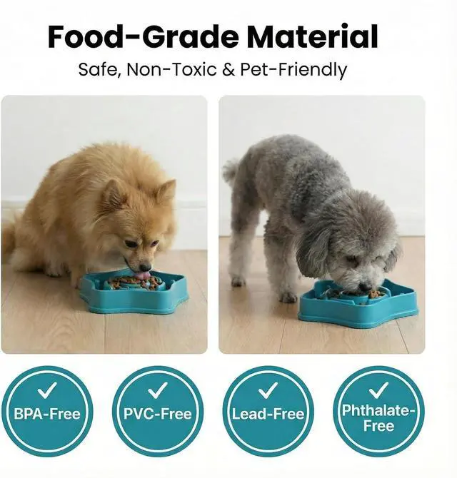 Alt view image 4 of 7 - Pet Slow Feeder Bowl for Small Dogs, Puzzle Feeder for Petite Dogs, Anti-Choking, Slow Eating, 350ML Capacity, BPA-Free, Small Size