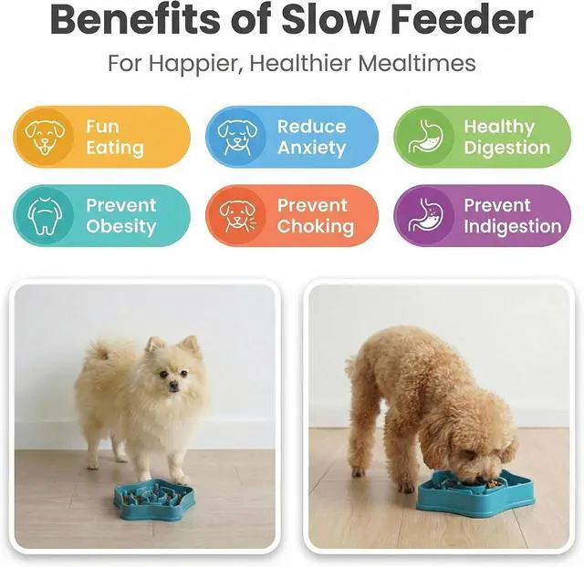Alt view image 6 of 7 - Pet Slow Feeder Bowl for Small Dogs, Puzzle Feeder for Petite Dogs, Anti-Choking, Slow Eating, 350ML Capacity, BPA-Free, Small Size