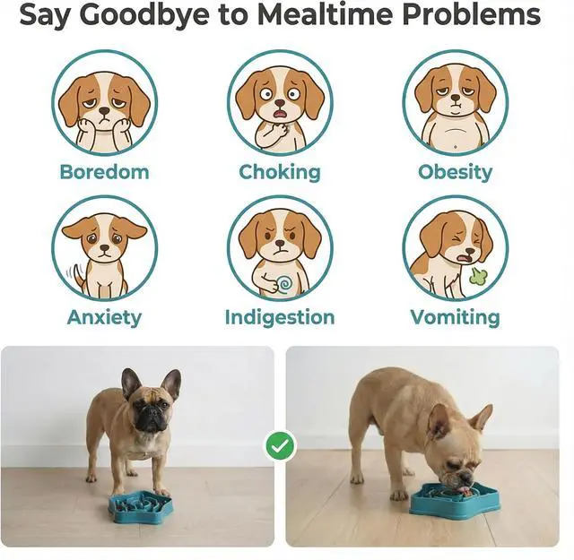 Alt view image 7 of 7 - Pet Slow Feeder Bowl for Small Dogs, Puzzle Feeder for Petite Dogs, Anti-Choking, Slow Eating, 350ML Capacity, BPA-Free, Small Size