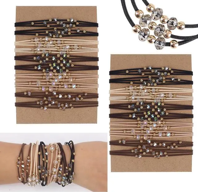 Main image of 20 PCS Hair Ties for Women, Hair Tie Bracelets, Brown Plastic, No Damage Hair Elastics, Comfortable for Thick or Thin Hair, Boho Hair Ties for Ponytail Holders, 5 Colors