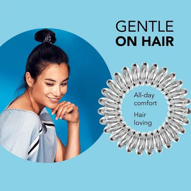 Alt view image 5 of 6 - invisibobble Power Traceless Spiral Hair Ties - 5 Pack - Crystal Clear - Strong Elastic Grip Coil Hair Accessories for Active Women - No Kink, Non Soaking - Gentle for Girls Teens and Thick Hair