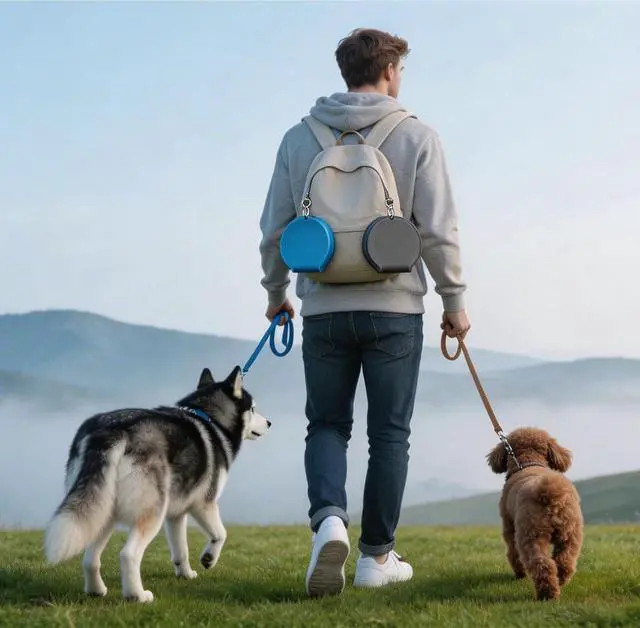 Alt view image 6 of 7 - 2-in-1 Collapsible Dog Bowl for Travel, Portable Dog Water Bowl with Carabiner Clip, Foldable Silicone Food Dish for Pets Outdoor Hiking Camping Walks (Gray)