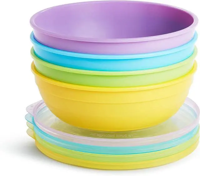 Alt view image 2 of 6 - Munchkin® Love-a-Bowls 10 Piece Baby Feeding Set, Includes Bowls with Lids and Spoons, Multicolor