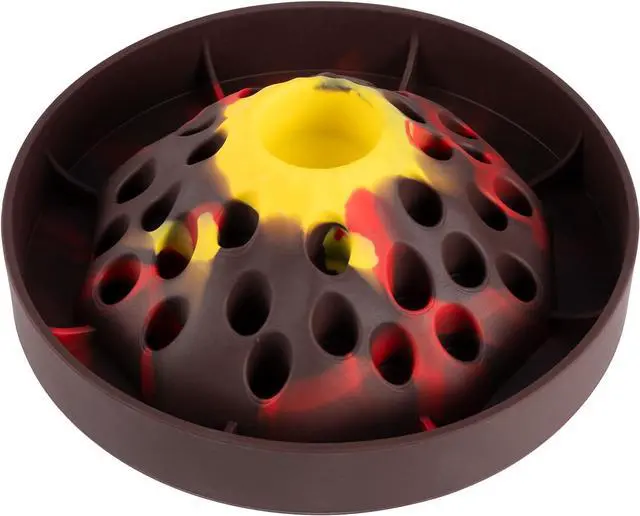 Main image of PEGGY11 Volcano-Shaped Silicone Slow Feeder Bowl for Dogs | Raised center design, Multiple Food Pockets, Nonslip base, Dishwasher-safe, Food-grade material, Mealtime enrichment