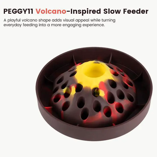 Alt view image 2 of 6 - PEGGY11 Volcano-Shaped Silicone Slow Feeder Bowl for Dogs | Raised center design, Multiple Food Pockets, Nonslip base, Dishwasher-safe, Food-grade material, Mealtime enrichment