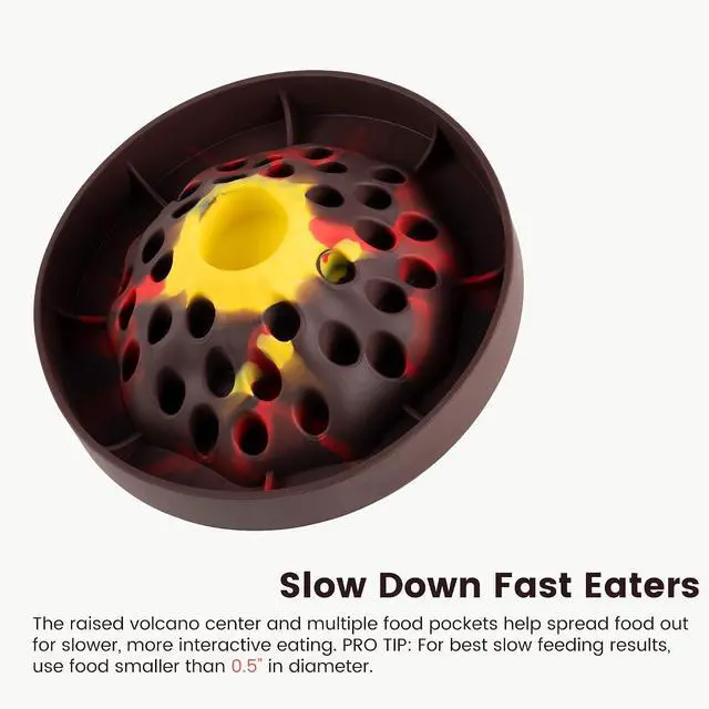 Alt view image 3 of 6 - PEGGY11 Volcano-Shaped Silicone Slow Feeder Bowl for Dogs | Raised center design, Multiple Food Pockets, Nonslip base, Dishwasher-safe, Food-grade material, Mealtime enrichment