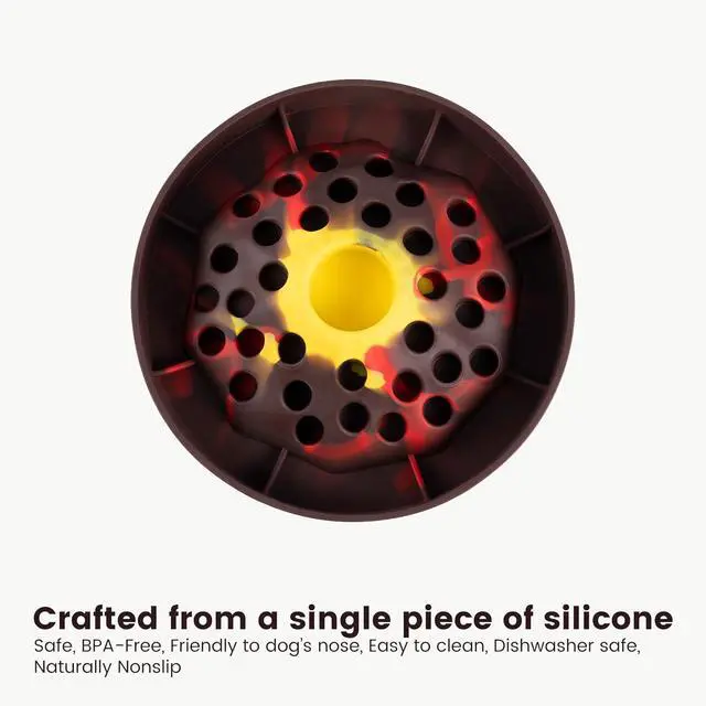 Alt view image 4 of 6 - PEGGY11 Volcano-Shaped Silicone Slow Feeder Bowl for Dogs | Raised center design, Multiple Food Pockets, Nonslip base, Dishwasher-safe, Food-grade material, Mealtime enrichment