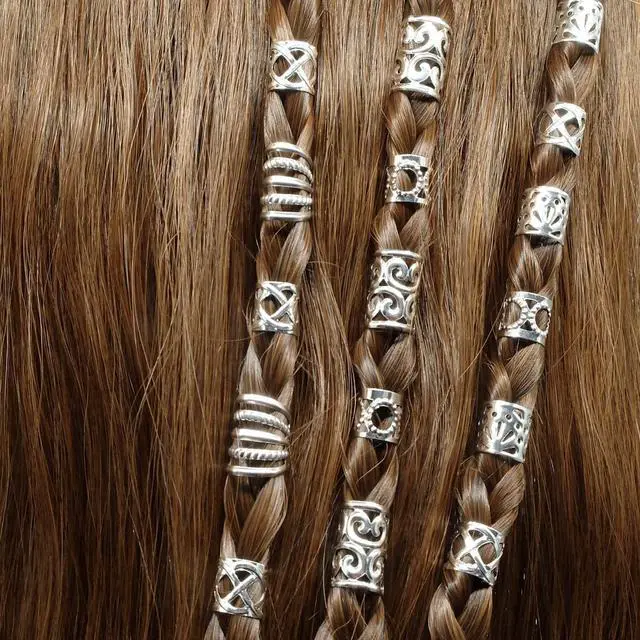 Alt view image 7 of 7 - 100 PCS Hair Accessories Loc Hair Jewelry for Women Braids Rings, Dreadlock Accessories Metal Hair Clips Adjustable Cuffs Braiding Hair Rings Decoration