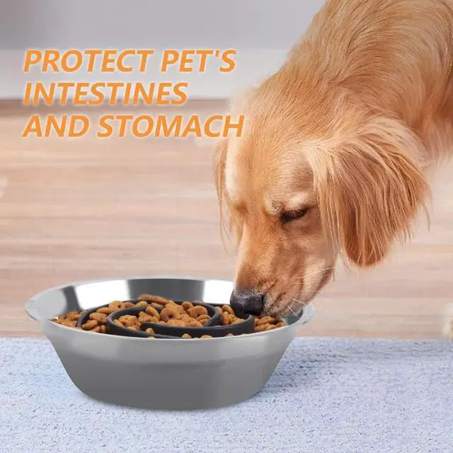Alt view image 4 of 7 - Slow Feeder Dog Bowls Insert, Animire Soft Silicone Slow Eating Dog Food Bowl for Small, Medium and Large Dogs, Compatible with Regular and Elevated Bowls