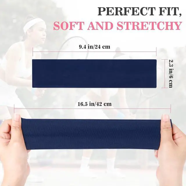 Alt view image 2 of 6 - 8 Pack Headbands for Women, Elastic Soft Hair Bands Non Slip Women's Fashion Headbands for Daily Workout Yoga Running