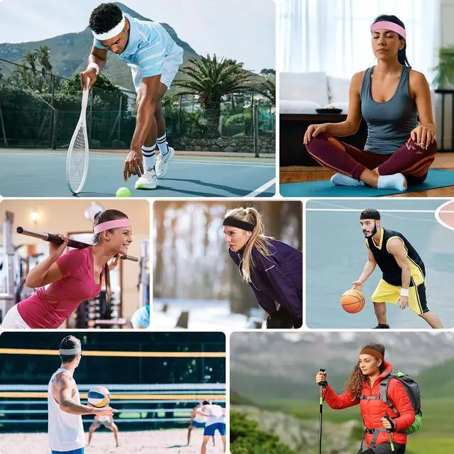 Alt view image 4 of 6 - 8 Pack Headbands for Women, Elastic Soft Hair Bands Non Slip Women's Fashion Headbands for Daily Workout Yoga Running