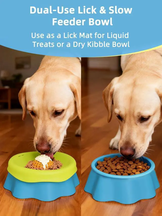 Alt view image 3 of 7 - Huafly Slow Feeder Dog Bowls,3-Layer Detachable for Easy Cleaning,Dual-Use Wet Lick & Dry Slow Feeder,Food-Grade Silicone,Anti-Slip Base for All Floors,for Small,Medium,Large Dogs Black