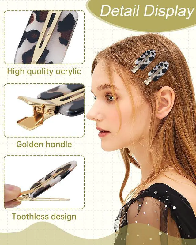 Alt view image 3 of 7 - Mesovor 8 PCS No Bend Creaseless Hair Clips for Women, No- Crease Non Slip | Mini Flat Acrylic Hairclips for Hair Styling, Bangs, Makeup Application and Face Wash