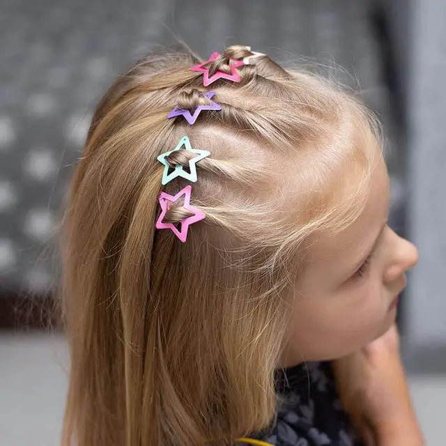 Alt view image 4 of 7 - 30 PACK Star Snap Hair Clips Non-slip Toddlers Colorful Cute Lovely Metal Hair Barrettes Hair Accessories for Women Girls(Style 1)