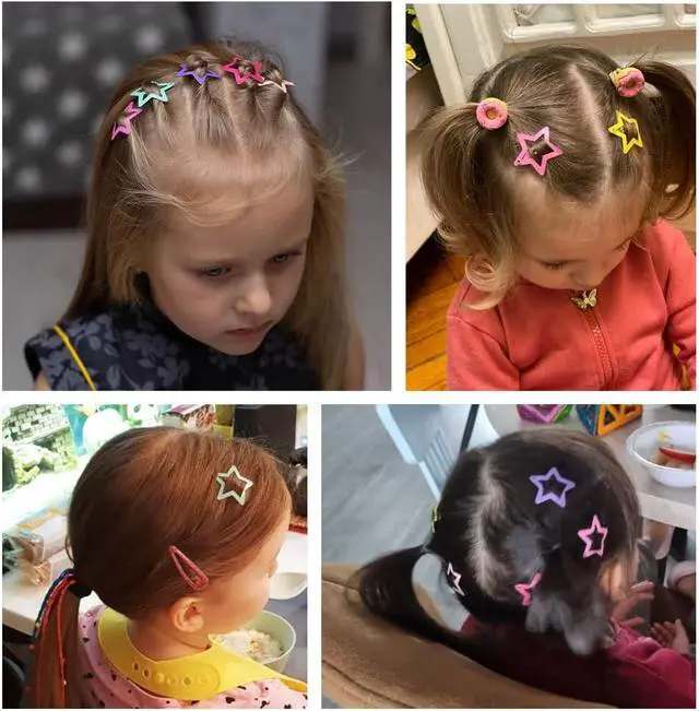 Alt view image 5 of 7 - 30 PACK Star Snap Hair Clips Non-slip Toddlers Colorful Cute Lovely Metal Hair Barrettes Hair Accessories for Women Girls(Style 1)
