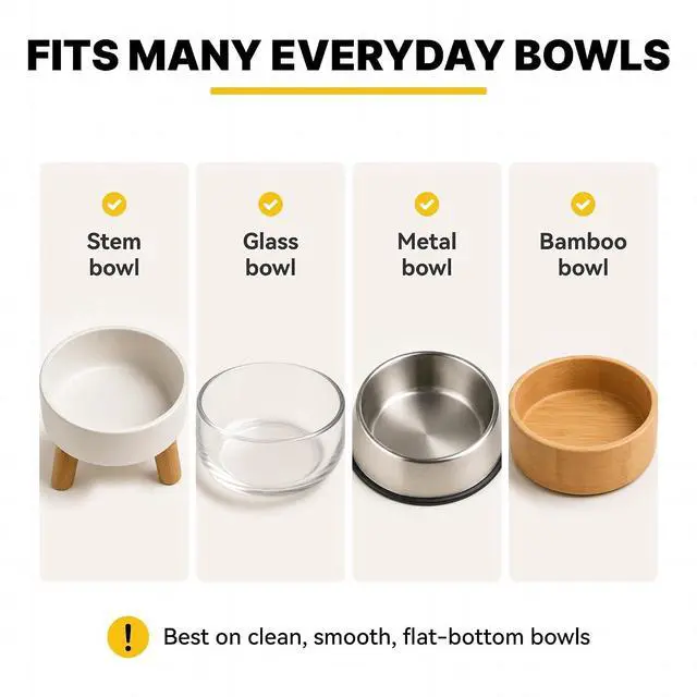 Alt view image 5 of 7 - Slow Feeder Insert for Cat Dog Bowls, Anti-Choking Silicone with Strong Suction Cups, Fits Most Cat Bowls, Ideal for Puppy Small Medium Breeds (Gray)