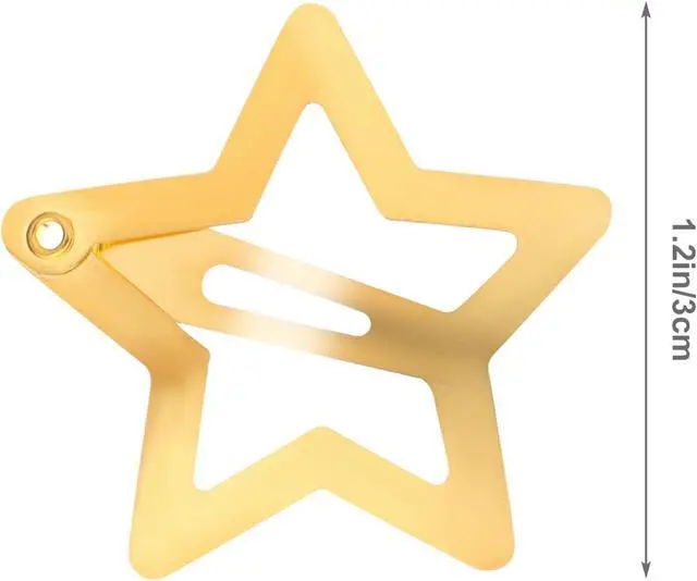 Alt view image 2 of 7 - WLLHYF 10 Pieces Metal Star Snap Hair Clips Silver Cute Small Hair Barrettes Non-slip Hollow Out Stars Hairclips for Kids Girls Women Hairpin Lovely Star Headpieces Hair Accessories (Gold)
