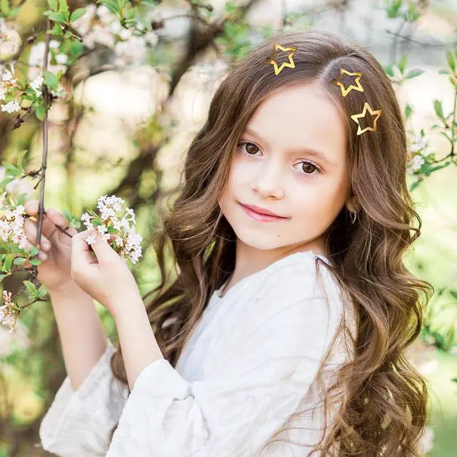 Alt view image 6 of 7 - WLLHYF 10 Pieces Metal Star Snap Hair Clips Silver Cute Small Hair Barrettes Non-slip Hollow Out Stars Hairclips for Kids Girls Women Hairpin Lovely Star Headpieces Hair Accessories (Gold)