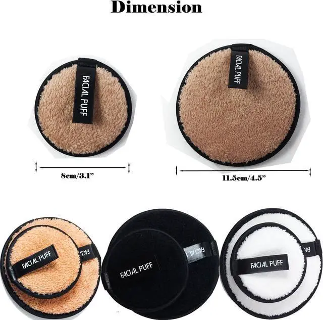 Alt view image 2 of 7 - Reusable Makeup Remover Pads, Facial Make Up Removal Wipes, Washable Face Cleaning Cloths, Soft Makeup Remover Rounds, Hypoallergenic for Mascara, Eye Shadow, Lipstick, Foundation -6 PCS