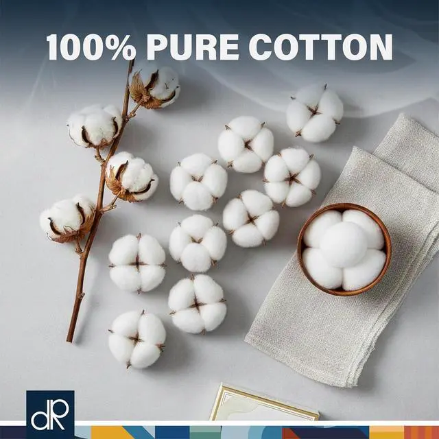 Alt view image 6 of 7 - DecorRack 100 Large Cotton Balls, 100% Pure Cotton, Soft and Absorbent