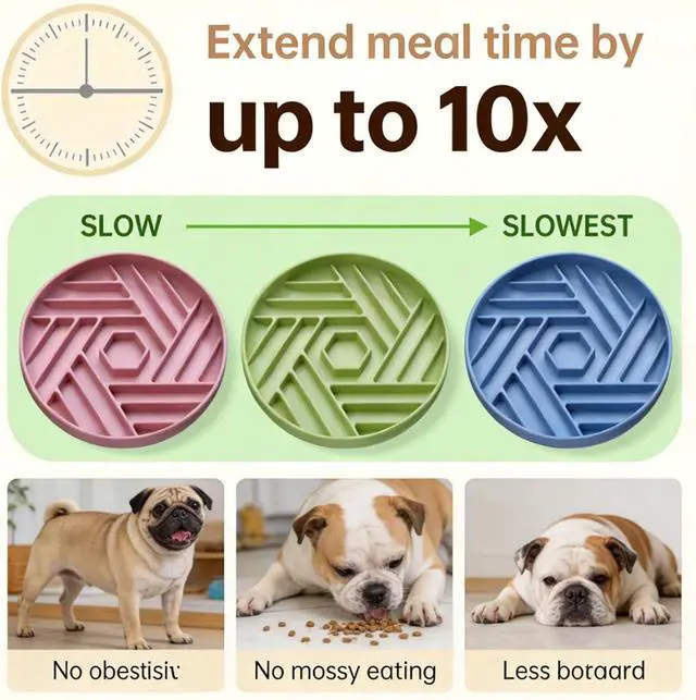 Alt view image 5 of 7 - Silicone Slow Feeder Dog Bowl with Suction Base, Anti Choking Pet Bowl | for Small and Medium Dogs & Cats, Maze Design Non-Slip Food Grade Slow Eating Bowl to Prevent Bloating