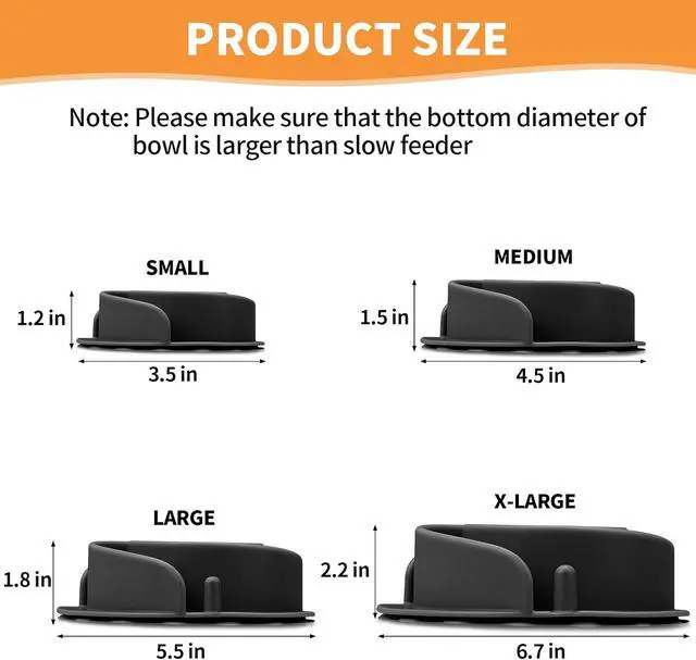 Alt view image 5 of 7 - Slow Feeder Dog Bowls Insert, Animire Soft Silicone Slow Eating Dog Food Bowl for Small, Medium and Large Dogs, Compatible with Regular and Elevated Bowls