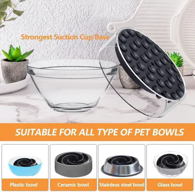Alt view image 6 of 7 - Slow Feeder Dog Bowls Insert, Animire Soft Silicone Slow Eating Dog Food Bowl for Small, Medium and Large Dogs, Compatible with Regular and Elevated Bowls
