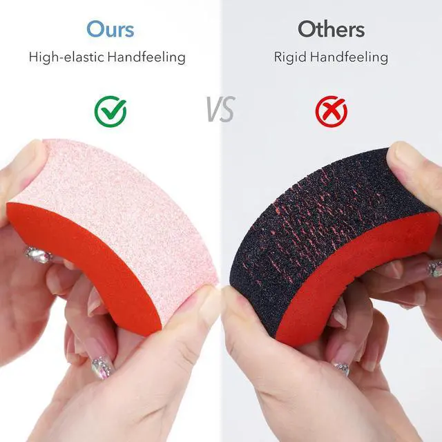 Alt view image 3 of 7 - Nail Buffer Block - Nail Buffer 60/60/60 Grit 10 Pcs 3 Way Orange | 3.5" Long, High-elastic Sponge, Washable & Reusable, Natural Nails Cleanup, Nail Prep, Manicure, Travel Size, Home DIY